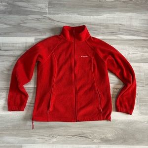 Vintage Columbia Fleece Jacket Full Zip Red